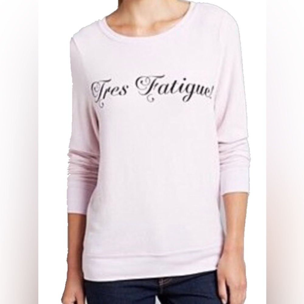 Wildfox Tres Fatigue! Pink Sweater